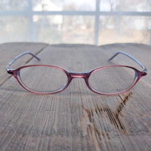 light purple eyeglasses women/girls/miss/teen oval eyeglass frames deadstock glasses 90s 1990s fashion accessories thin dainty accessory