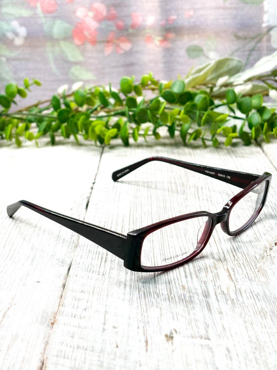 Burgundy Rectangular Eyeglass Frames: 53[]16-135 - image 1