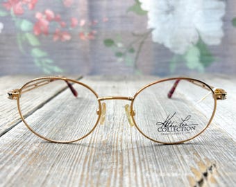 本物のゴールドラウンドルノアピンスネズニュルンベルクスタイル眼鏡