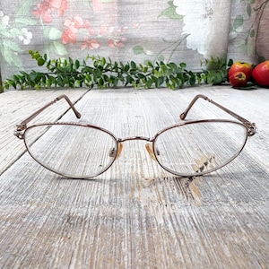 Brillengestelle nur Rose Gold 50 18/135 große ovale Metall Gläser nos/vintage/deadstock Brillen Damen 90s fashion Brillen Accessoires neu