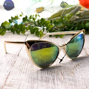 Gold Cat Eye Sunglasses - Etsy display picture 2