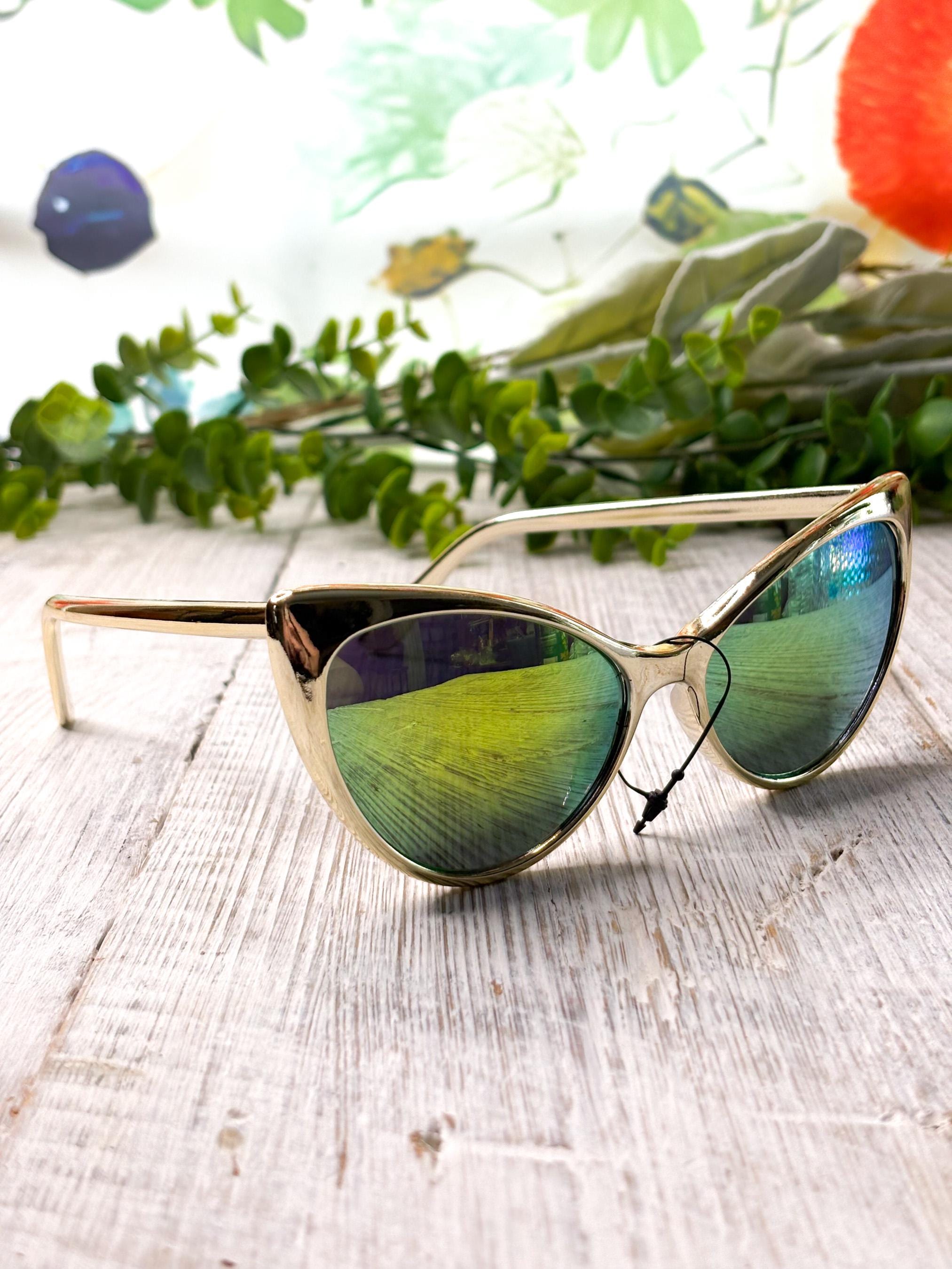 ?Green Oversized Cat Eye Womens Retro Vintage 70s Trendy Stylish Taking Pre-Orders for Vintage Cat-Eye Glasses ✨ Trendy and  main image 2