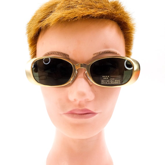 90s gold sunglasses vintage elvis sunglasses retr… - image 6