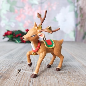 2000 ringing reindeer ornament hallmark keepsake retired christmas ornament collectors club membership decoration original box collectible