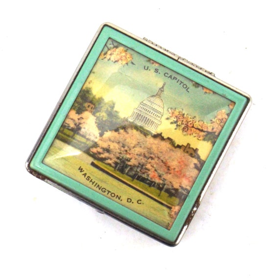 vintage 50s 60s NOS washington dc makeup compact a