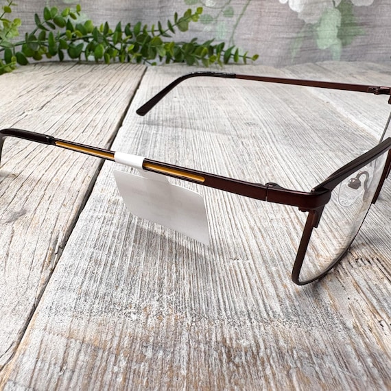 Metallic Brown Square Eyeglasses Frames: Unisex V… - image 2