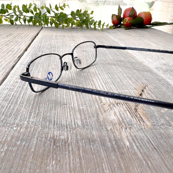 Black Metal Eyeglass Frames: Square Rectangle Vin… - image 3