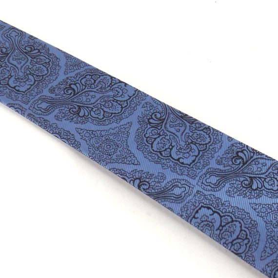vintage tie blue and pink patterned necktie 50s 6… - image 5