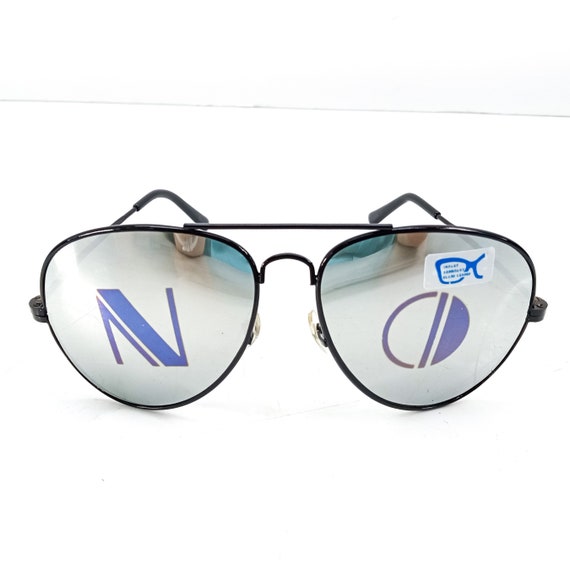 80s mirrored sunglasses black metal frames vintage su… Gem