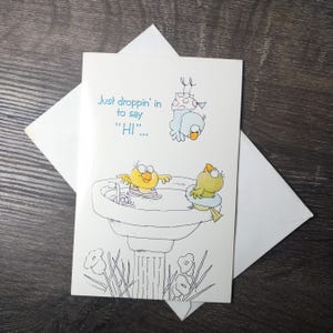 Bon rétablissement carte de voeux malade séjour à l'hôpital oiseaux nager bain d'oiseau nager nager mignon/doux/idiot/drôle/humour elle/lui/hommes/femmes/enfant
