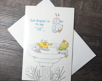 Get Well Soon Card: Bird Bath Humor