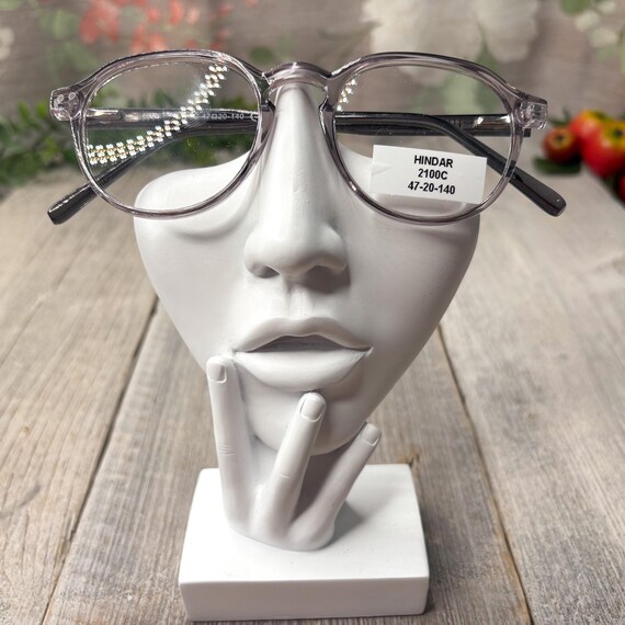 Translucent Gray Round Eyeglasses Frames: Vintage… - image 4