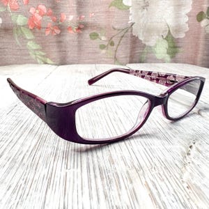 Unisex Rectangle Reading Glasses Purple Floral Readers (52[]16/132)