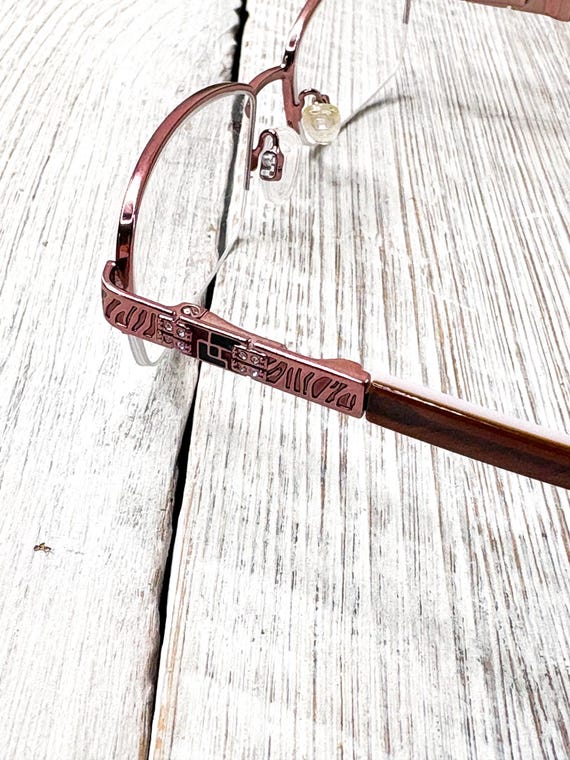 Semi-Rimless Rectangle Eyeglass Frames: Vintage P… - image 4