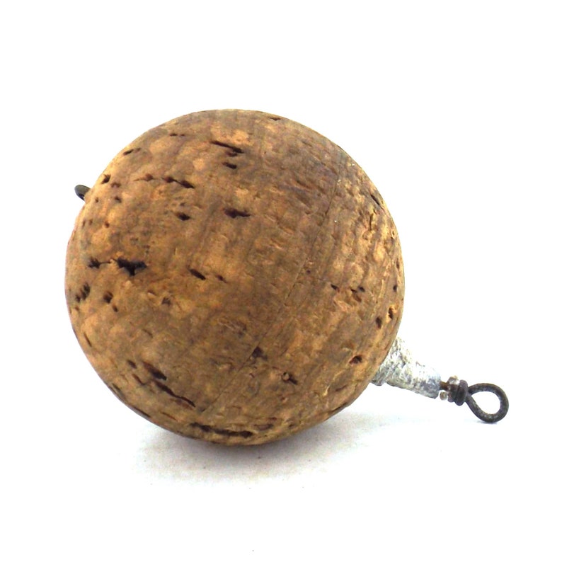 Vintage cork bobber round men fishing lures rustic Etsy