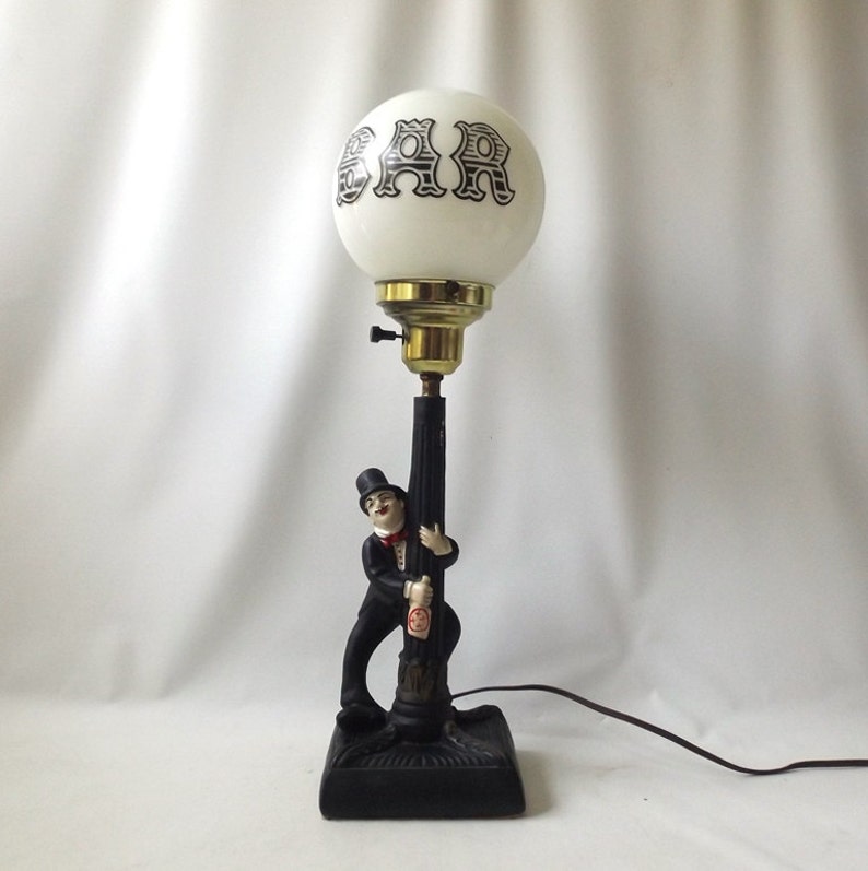 Vintage 1950's drunk leaning on a lamp post bar light Etsy