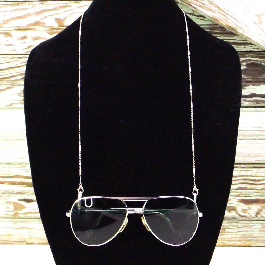 Stainless Steel Eyeglass Chain Long Bar Necklace for Glasses Etsy