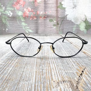 oval eyeglass frames only 48[]18/140 glasses women/unisex/men eyewear dark navy blue eyeglasses deadstock vintage
