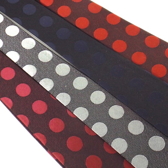 vintage necktie tie polka dot neckties mens 52" N… - image 1