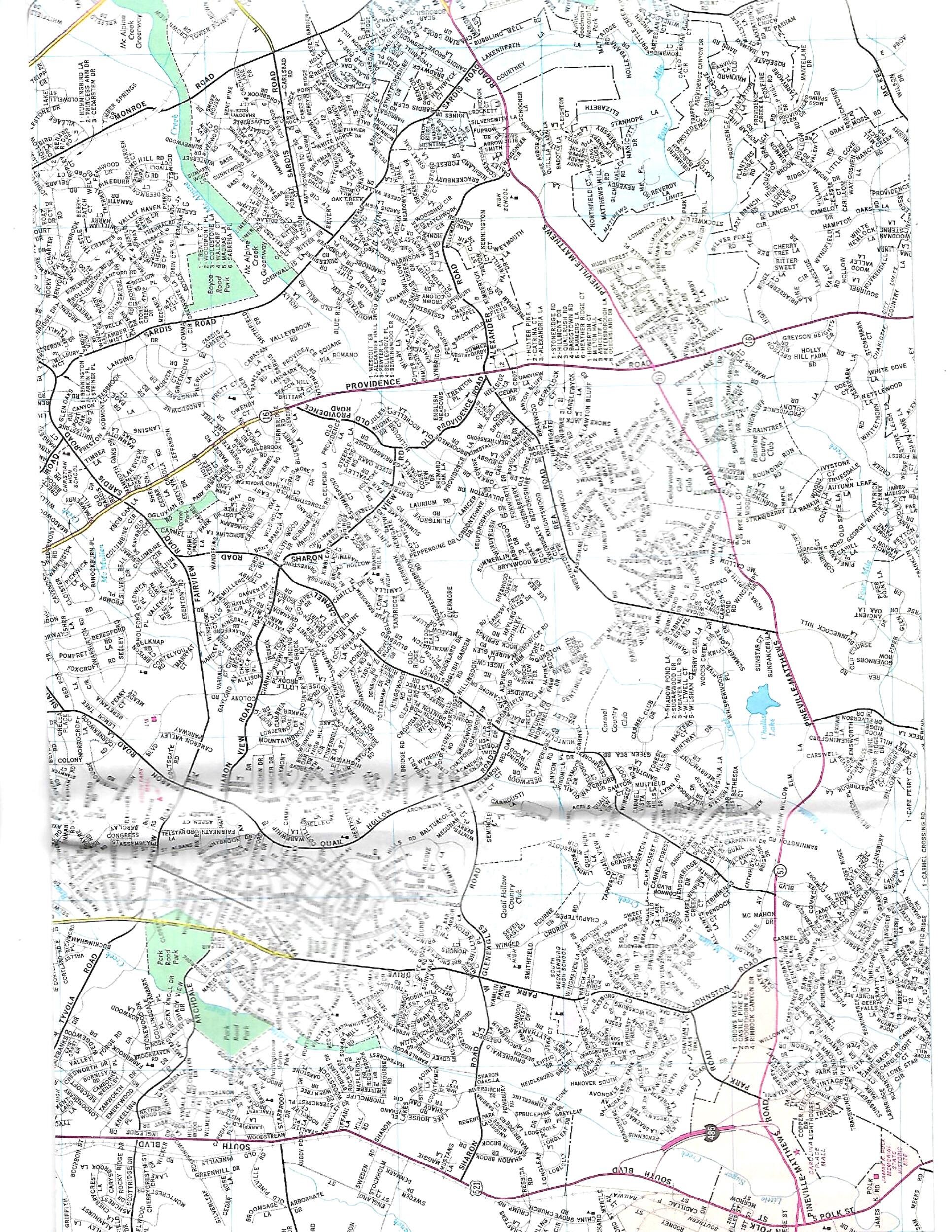 Vintage Charlotte South Carolina map city street map for Etsy