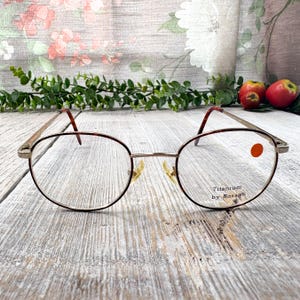 Round metal eyeglass frames only light gold tortoise 45[]20/140 eyeglasses unisex/men/women glasses vintage/nos/deadstock 90s style fashion