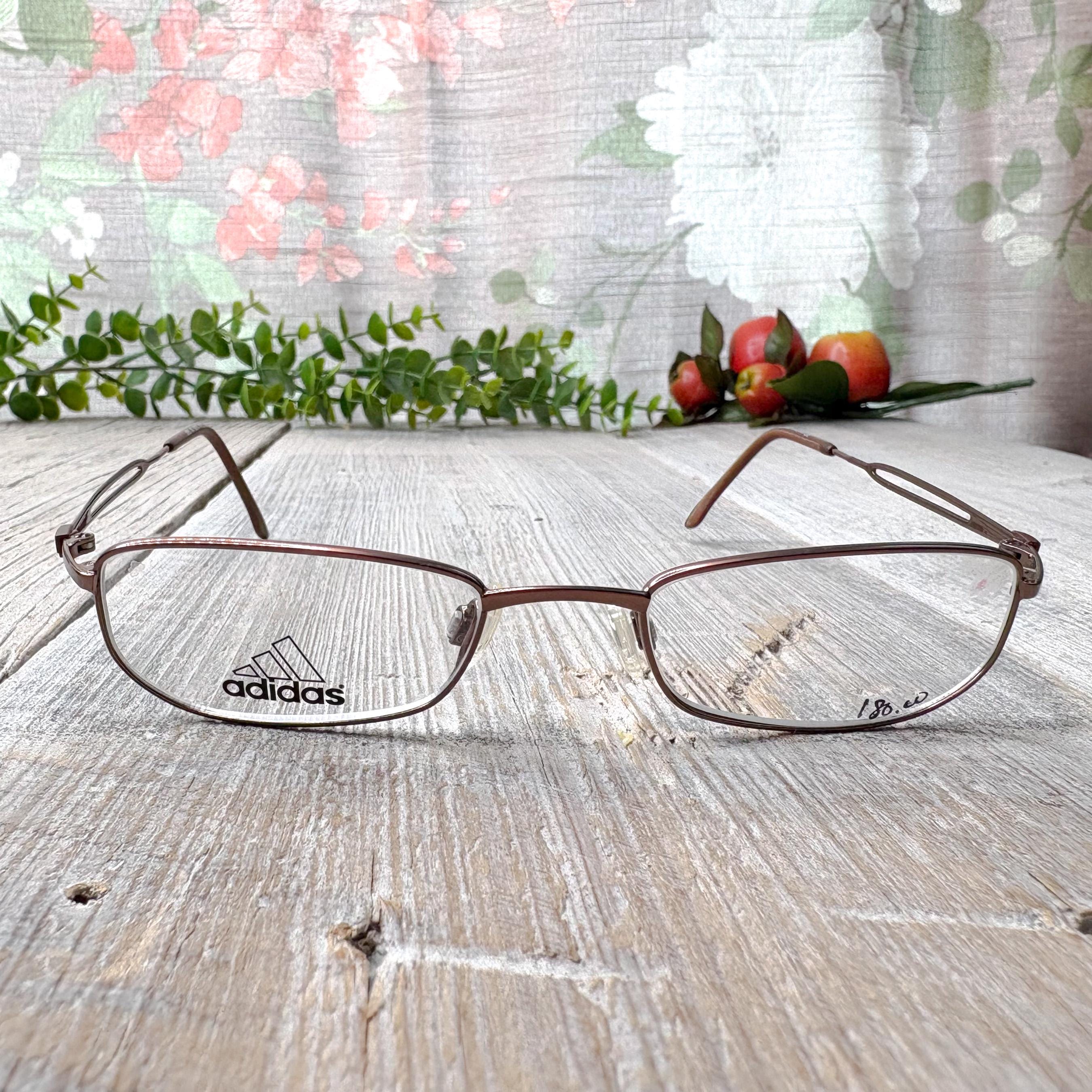 Montures de lunettes rectangulaires vintage Adidas - Métal marron Lunettes unisexe