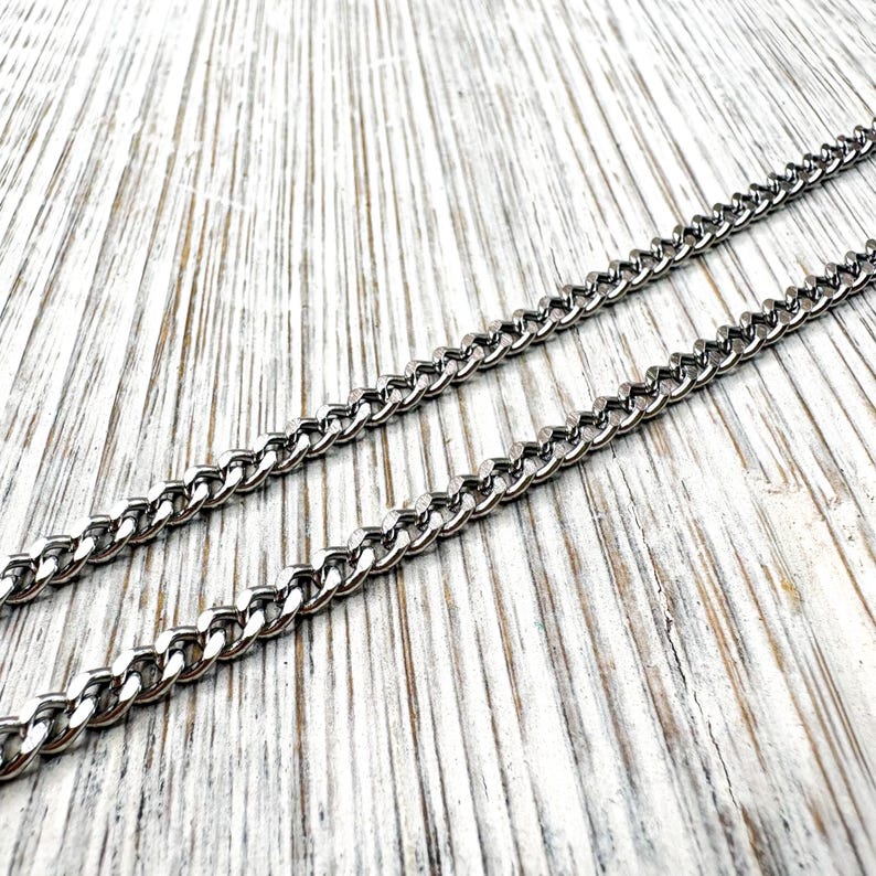 Stainless Steel Eyeglass Chain | Earbuds Loop Chain | Necklace for Glasses | Sunglasses Holder (27in) Curb Chain