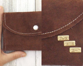 brown suede wallet