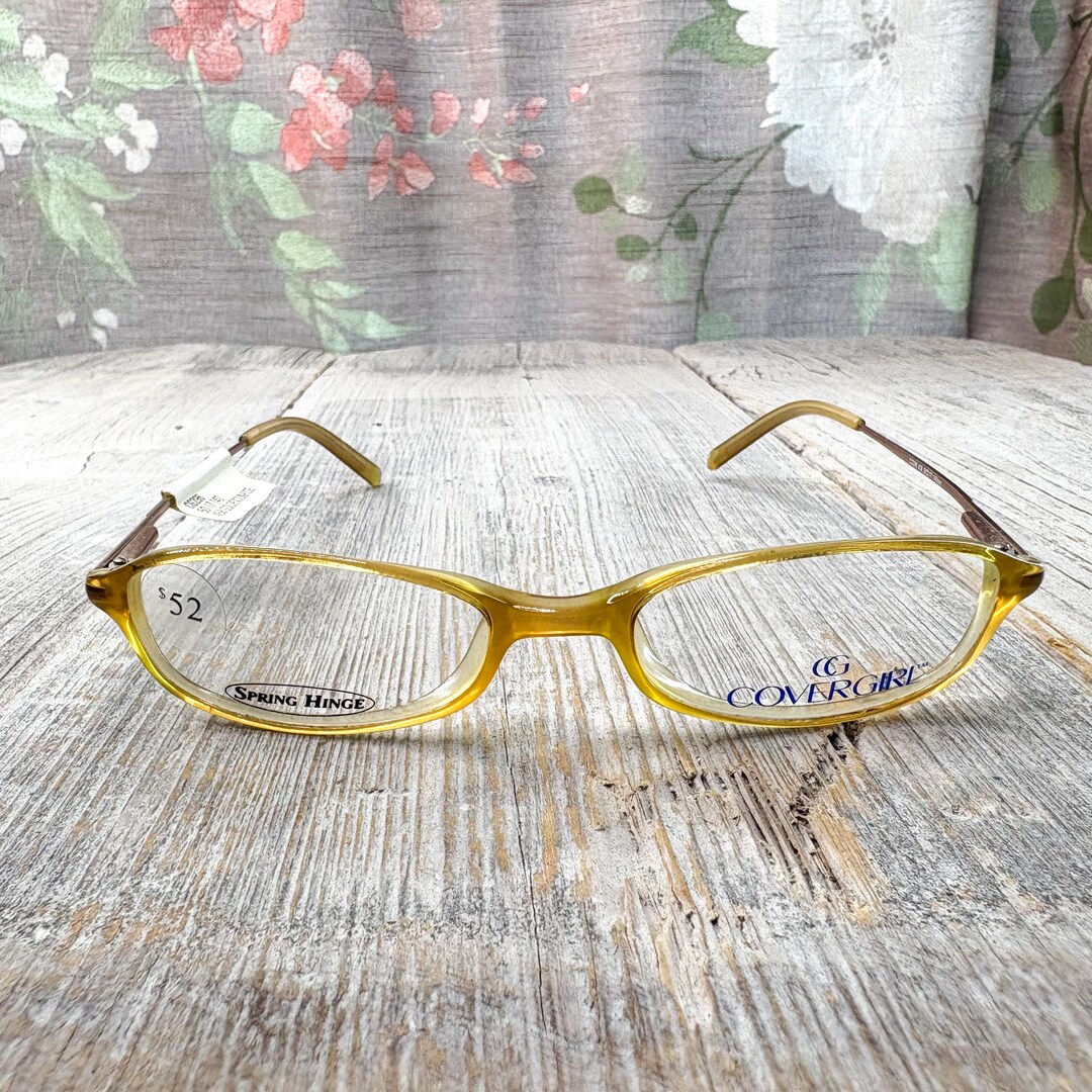 Vintage Oval Eyeglasses Frames: Yellow & Pink 90s Deadstock (50[]17/140 ...