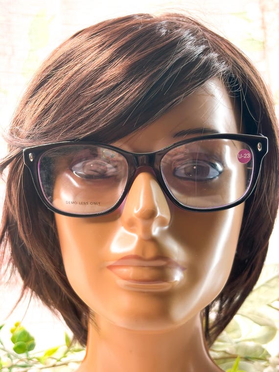 Square Eyeglass Frames: Dark Brown and Purple Gla… - image 2