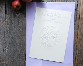 Hallmark Sympathy Card: Embossed Flowers, Lavender Purple