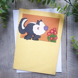 carte rigolote en pensant à vous carte d'anniversaire humour/fantaisie fleurs mouffette puante humour/nouveauté ami/collègue/soeur/frère/maman/papa