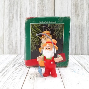 vintage christmas ornament Hallmark Keepsakes in original box | 1988 ornament gone fishing santa