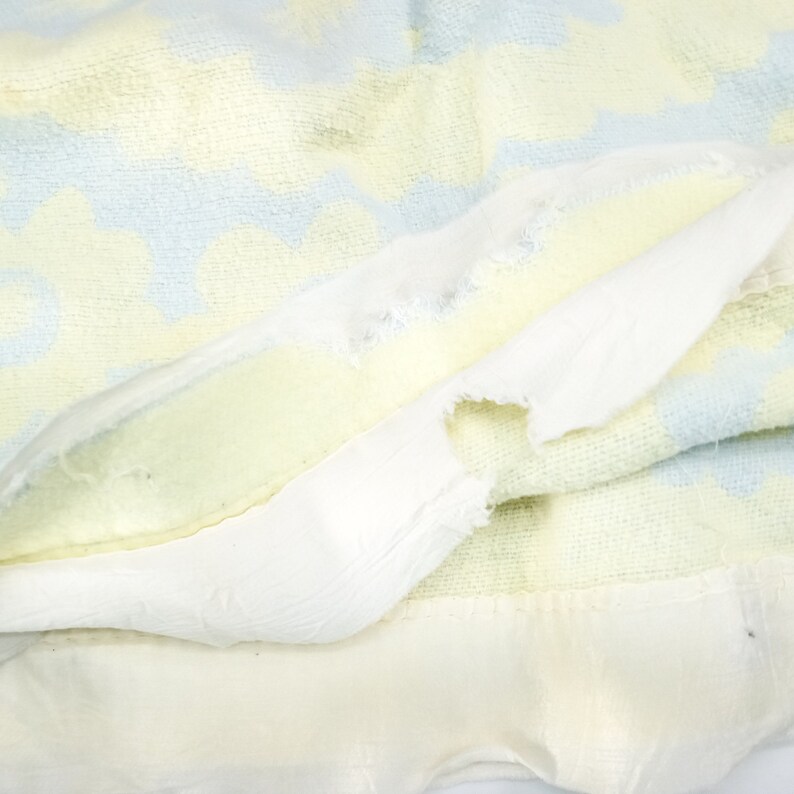 Vintage Baby Blanket Tattered Blanket Satin Trim Blanket Etsy