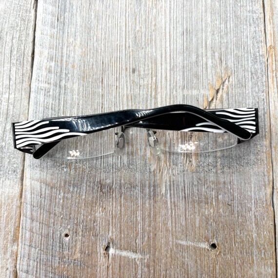 Vintage Black & White Rectangle Eyeglass Frames: … - image 7