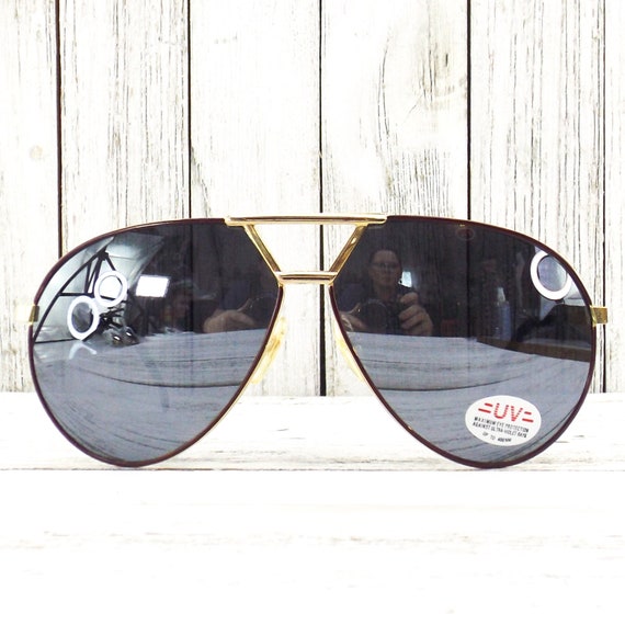 1980s sunglasses vintage sunglasses gold aviator … - image 3