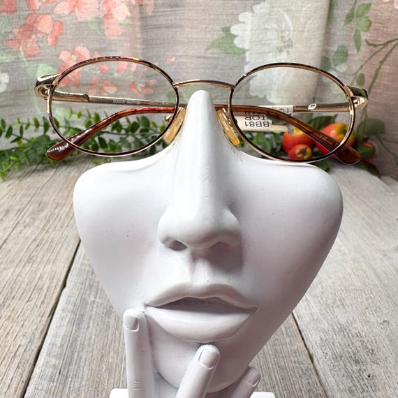 Vintage Bugle Boy Round Eyeglass Frames: Light Go… - image 4