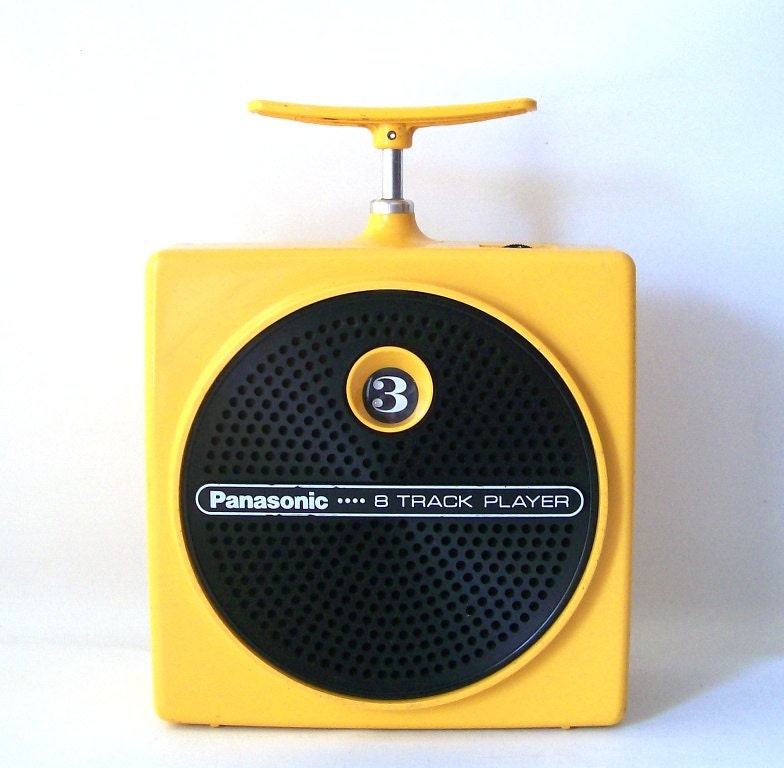 Vintage Panasonic 8-track Player Portable Yellow Dynamite Eight