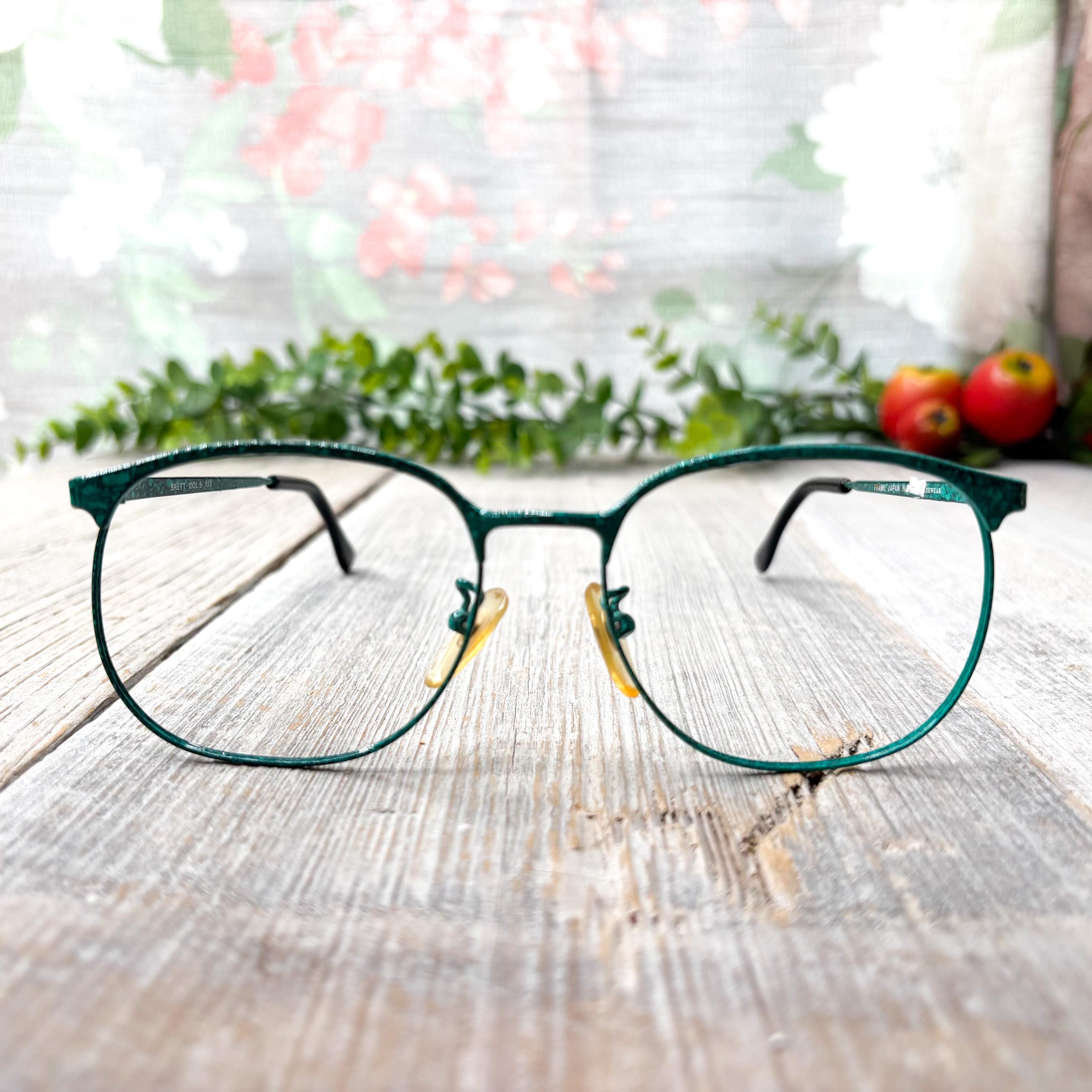 Vintage 80s Eye Glasses Green - Etsy