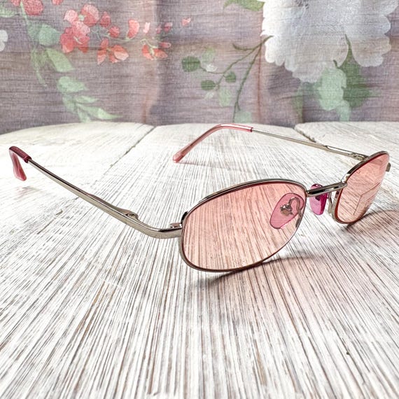 Vintage Metal Frame Sunglasses: Silver Pink or Gu… - image 2