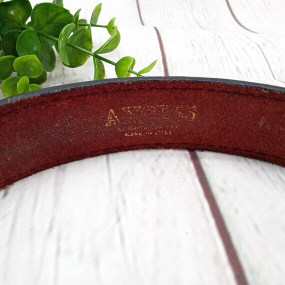 vintage tooled leather headband reddish/brown - image 5