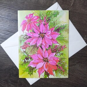 poinsettia fiori biglietto di auguri di natale fiore rosso biglietto di auguri vintage cancelleria retrò nos capodanno salute felicità mamma/papà/amico/collega