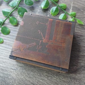 Impresoras de cobre y madera, máquina de bloques, herramienta de mecanizado y troquel, prensa, máquina de impresión antigua, regalo coleccionable para hombres/él, años 40