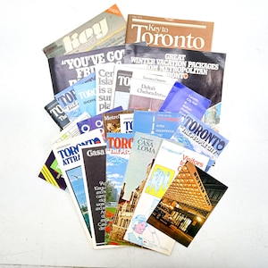 toronto canada travel tourist guide brochure info, pamphlets, visitors guide, guided tour, street map, attractions, sightseeing, 1980s 80s