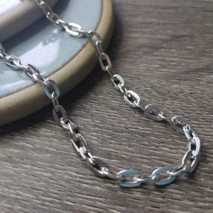 silver-tone necklace chain-length layering choker jewelry unisex/men/women thick 5x7mm chain simple plain for charms minimalist everyday