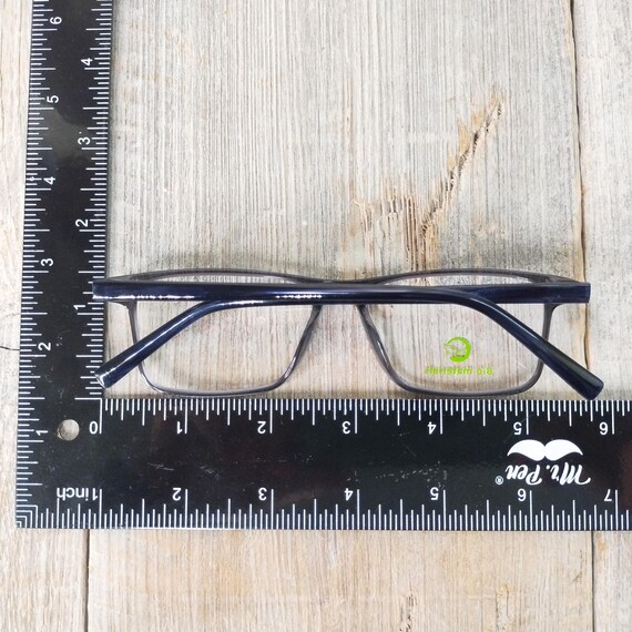 Black Rectangle Eyeglasses Frames: Vintage Unisex… - image 3