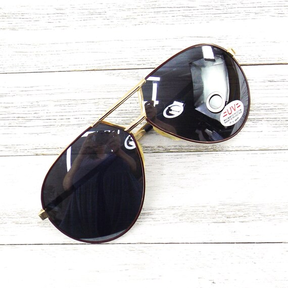 1980s sunglasses vintage sunglasses gold aviator … - image 8