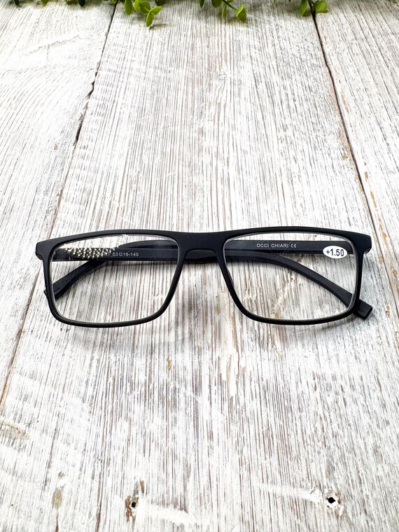 Rectangular Matte Black Reading Glasses +1.50: 53… - image 6