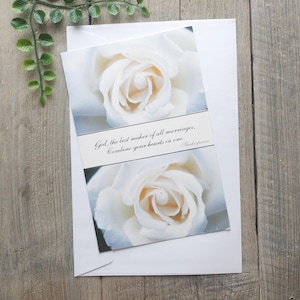 carte de mariage mariage mariés roses blanches photographie photo félicitations/félicitations/célébration/célébration adulte/ami/famille élégant