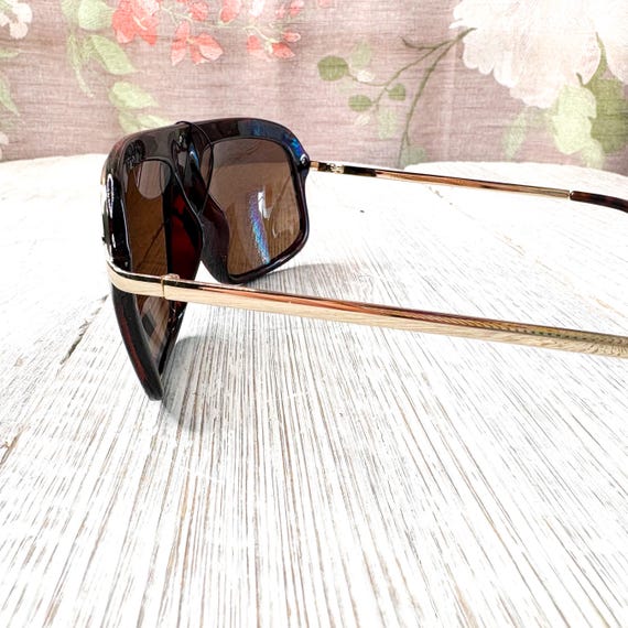 Square Aviator Sunglasses: Tortoise-Shell and Sil… - image 3